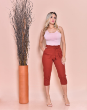 Calça Capri Feminina com Bolsos Laterais Atacado na Rua 44 Goiânia
