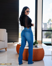 Calça Flare Jeans Feminina Cintura Alta no Atacado em Goiânia.
