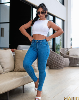 Calça Jeans Cintura Alta Feminina Skinny