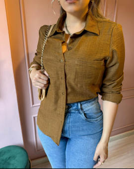 Camisa Feminina Social com Botões na Frente