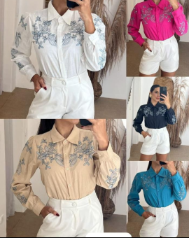 Camisa Social Feminina no Laise com Botões