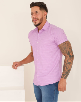Camisa Social Tecido Misto Masculina