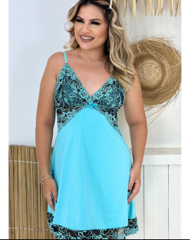 Camisola de Renda com Barra de Alcinha