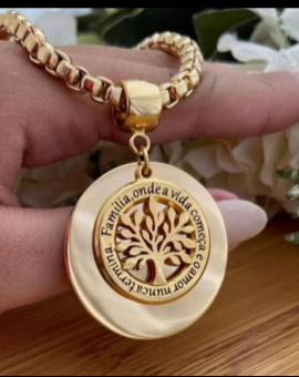 Colar Corrente Feminino Pingente árvore da Vida