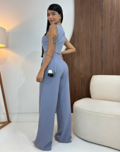 Conjunto Alfaiataria Feminino Calça Pantalona e Cropped Atacado na Rua 44 Goiânia