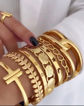 Conjunto Bracelete Semijoias de Luxo