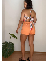 Conjunto com Cropped Estampado e Short Saia Atacado na Rua 44 Goiânia