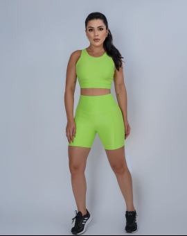 Conjunto de Malhar Short e Top Verde Neon