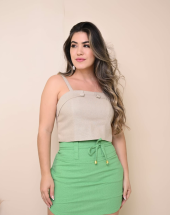 Conjunto Feminino Short Saia e Cropped de Alcinha Atacado na Rua 44 Goiânia