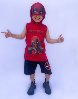 Conjunto Infantil Deadpool com Capuz