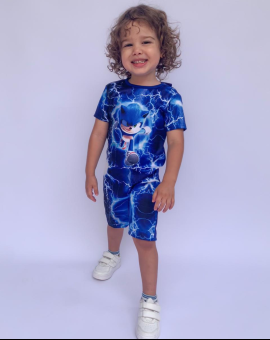 Conjunto Infantil Estampado Sonic para Menino
