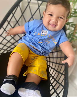 Conjunto Infantil Menino Camiseta e Short com Estampa