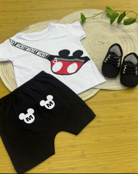 Conjunto Infantil Mickey Short e Camiseta