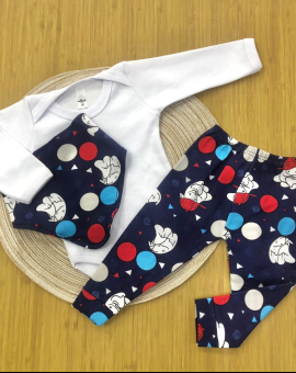 Conjunto Infantil Pijama Calça e Body