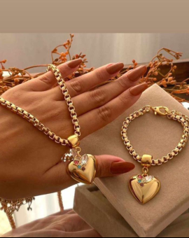 Conjunto Semijoia Colar e Pulseira Veneziana