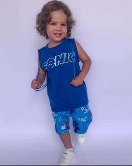 Conjunto Sonic para Menino Regata e Short