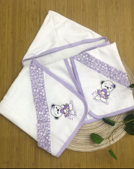 Kit Toalhas Infantil com Estampa de Ursinho