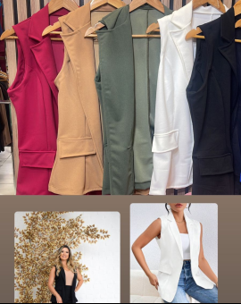 Max Colete Acinturado com Bolsos