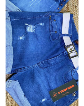 Short Jeans Curto Feminino Cintura Alta