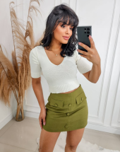 Short saia Curto com Botão na Frente Atacado na Rua 44 Goiânia