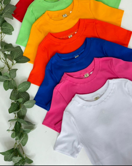 T-Shirt Feminina Básica Algodão Fio 30