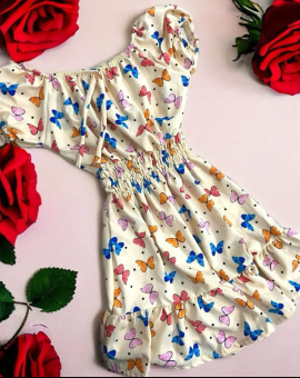 Vestido Infantil Menina Estampa de Borboletas