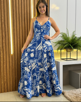 Vestido Longo Estampa Verão de Alcinhas