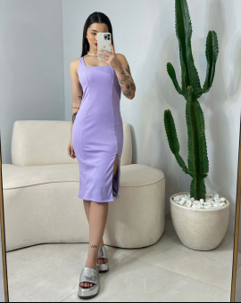 Vestido Midi Coladinho com Fenda