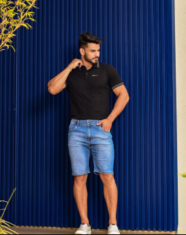 Bermuda Masculina Jeans Básica Clara