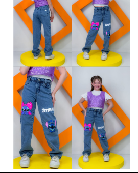 Calça Bagg Infantil Menina Bordada Personagens