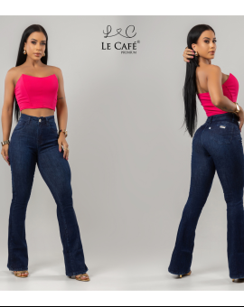Calça Flare Jeans Lavagem Escura