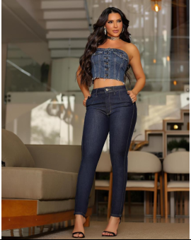 Calça Jeans Feminina Básica Escura