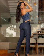 Calça Jeans Feminina Básica Escura Atacado na Rua 44 Goiânia