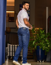 Calça Jeans Masculina Basica Escura Atacado na Rua 44 Goiânia