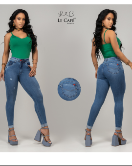 Calça Jeans Skinny com Borda Dobrada