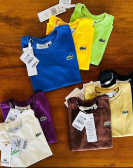 Camiseta Lacoste Básica Infantil de Algodão