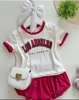 Conjunto Infantil Menina com Estampa Los Angeles