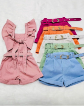 Conjunto para Menina Blusa e Short Social Atacado na Rua 44 Goiânia