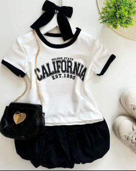 Conjunto para Menina Camiseta e Saia