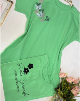 T-Shirt Feminina Bordada Moda Evangélica