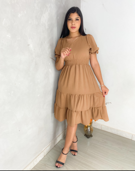 Vestido Curto Manga Princesa Moda Evangélica