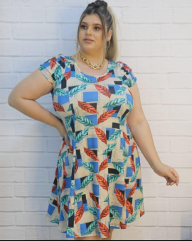 Vestido Curto Plus Size Moda Cristã