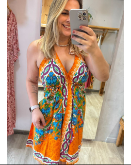 Vestido Indiano Curto de Alcinha Estampado