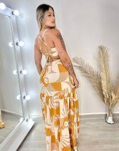 Vestido Longo Estampado Três Marias Atacado na Rua 44 Goiânia