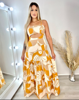 Vestido Longo Estampado Três Marias