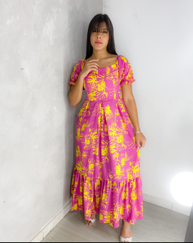 Vestido Longo Evangélico com Estampa