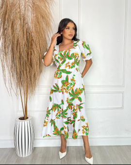 Vestido Midi Moda Cristã Manga Princesa