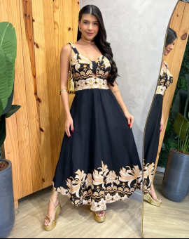 Vestido Midi Rodado Moda Evangélica