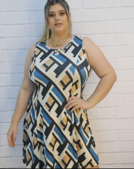 Vestido Plus Size no Suplex Digital Estampado