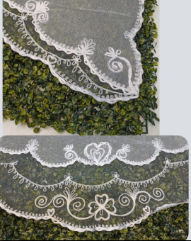 Véu Bordado da CCB em Tule Bordado